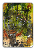"A King V2" Original Mixed Media art on Playing Card — C. Cambrea, Sincerely Joy