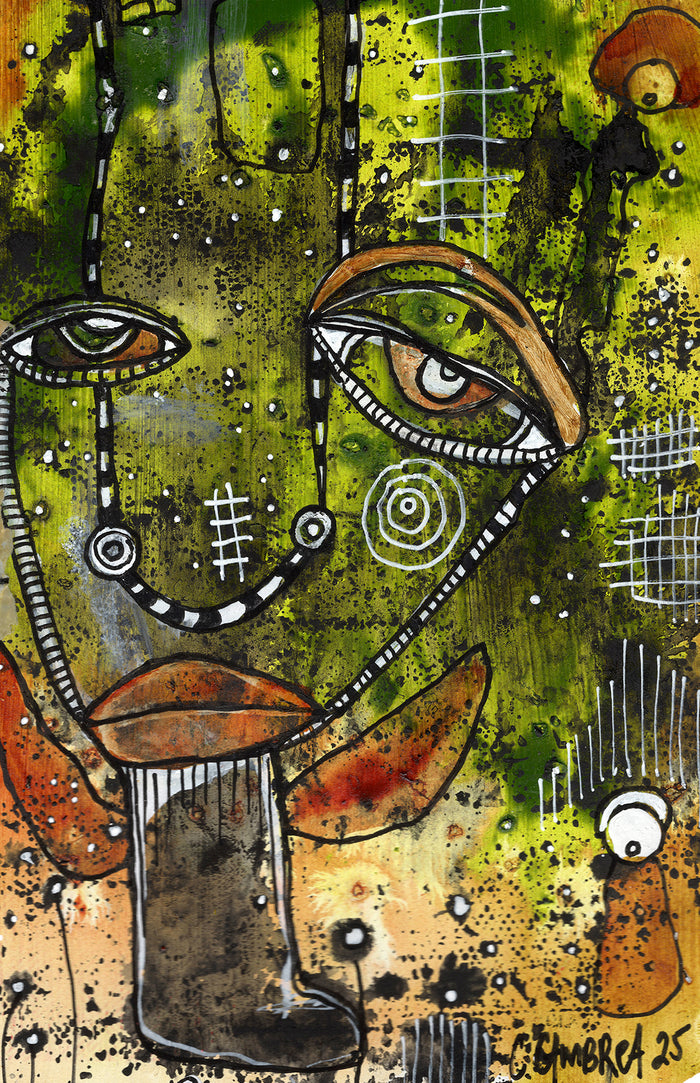 "A King V2" Original Mixed Media art on Playing Card — alternate angle