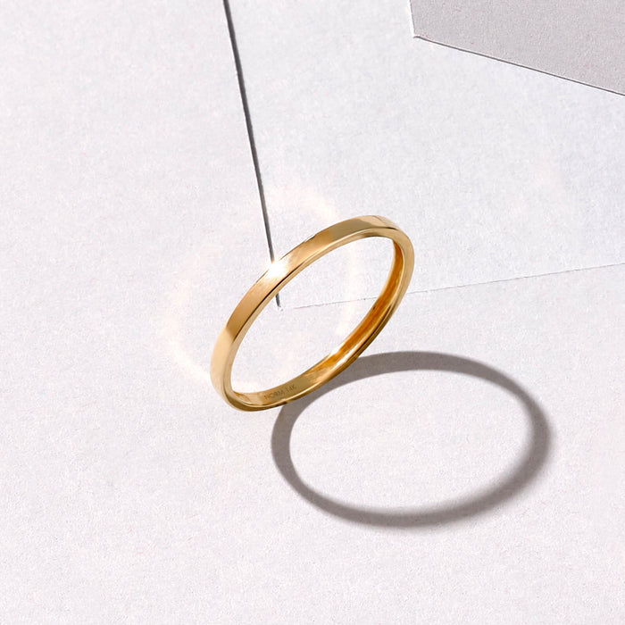 Dainty Stacklable Band Ring in 14k Real Gold