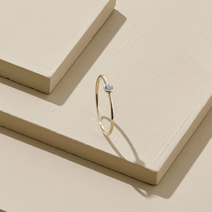 Minimalist Solo Ring in 14k Real Gold