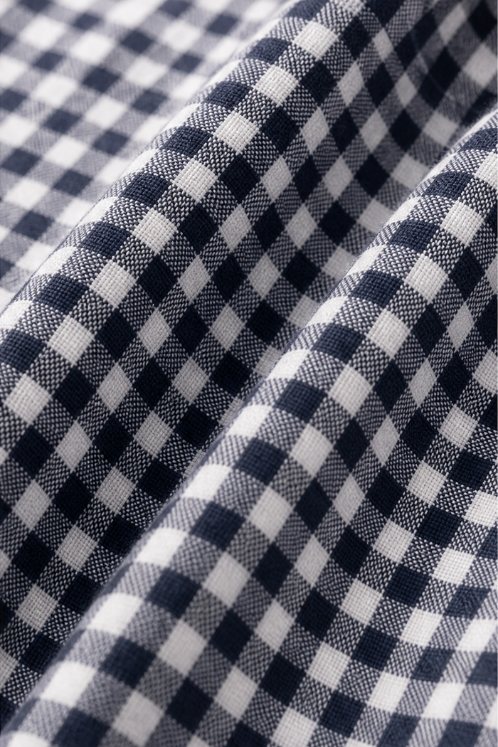 Blockline – Patchwork Plaid Loose Crew Neck Top