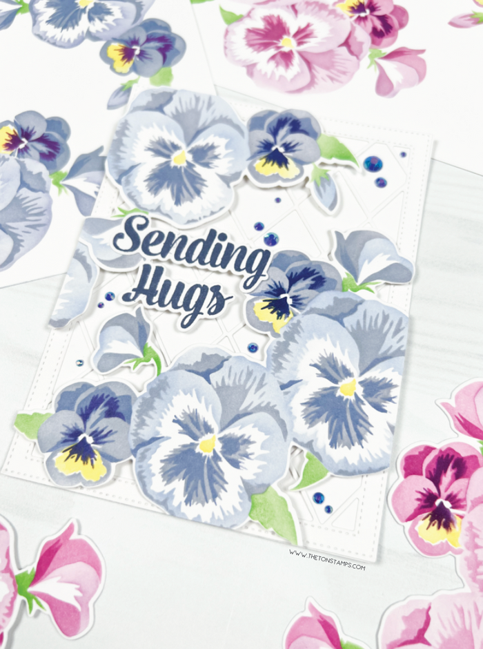 Bright Pansies Clusters Layering Stencils