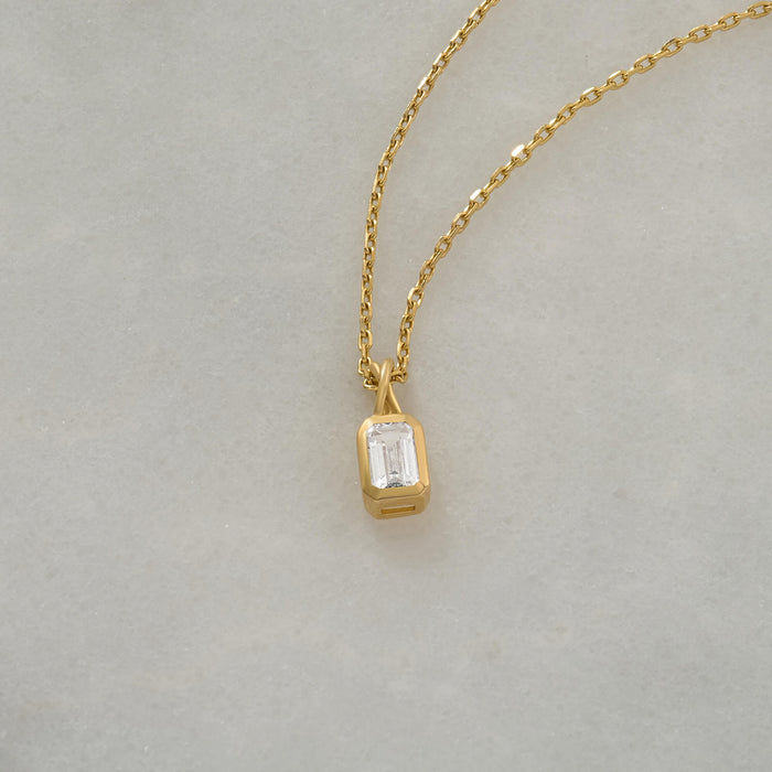 24K Vermeil Classic Baguette Stone Necklace