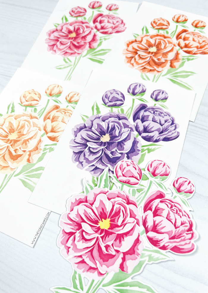Climbing Peonies Layering Stencils