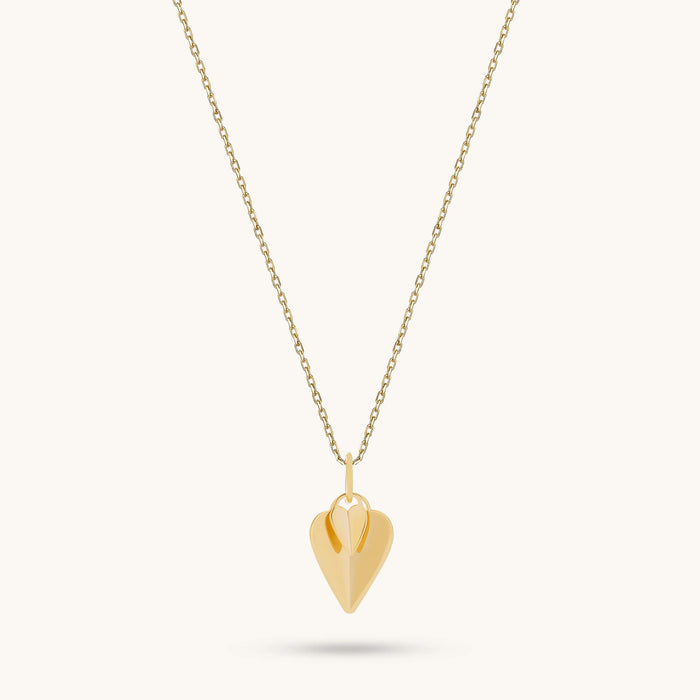 24K Gold Vermeil Double Heart Necklace