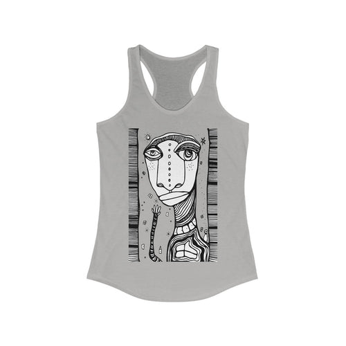 "Hey Friends" Women's Racerback Tank Original Coffee Stained Art by CCambrea — C. Cambrea, Sincerely Joy