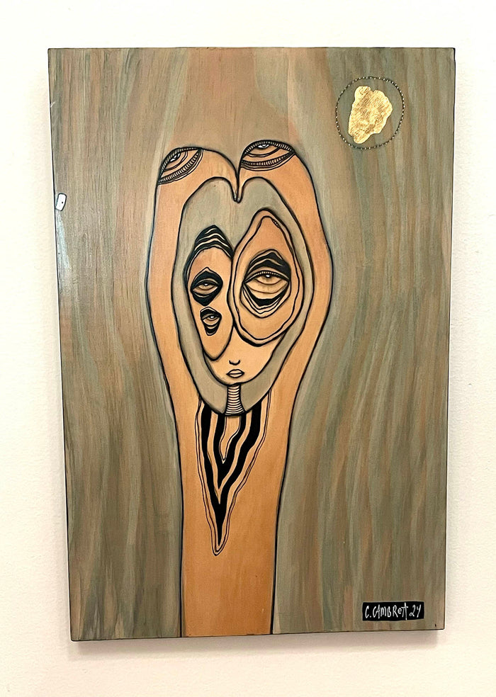 "Light Above" Original Mixed Media art on Wood — alternate angle