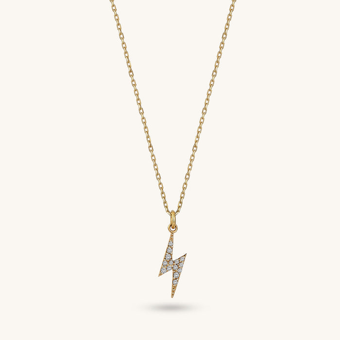 Lightning Bolt Pendant Necklace for Women in 14k Solid Gold