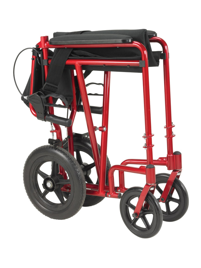 Lightweight Expedition Transport Wheelchair with Hand Brakes, Blue