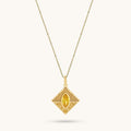 24K Gold Vermeil Marquise Citrine Geometric Necklace
