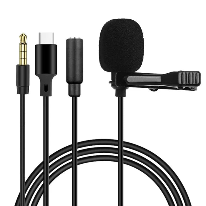 Mini Lavalier Metal Clip Lapel Condenser Microphone