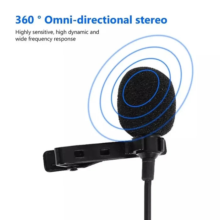 Mini Lavalier Metal Clip Lapel Condenser Microphone