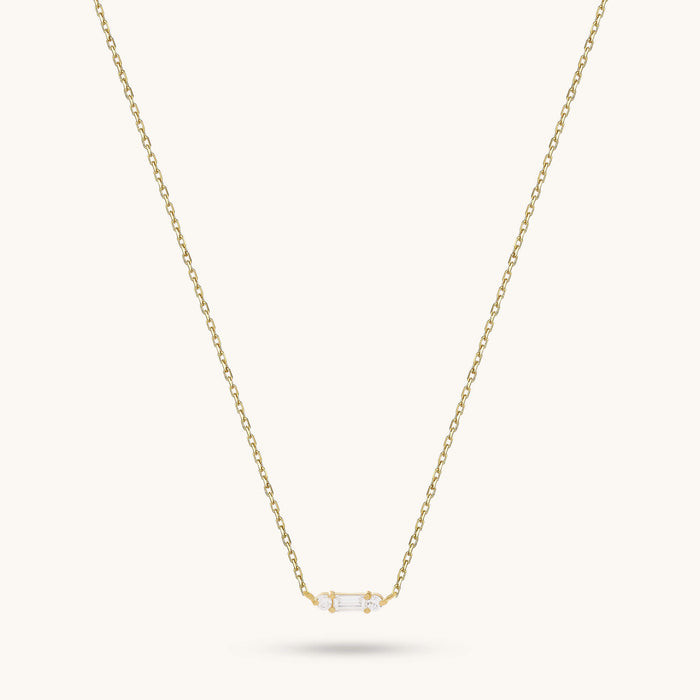 24K Gold Vermeil Minimalist Baguette Necklace