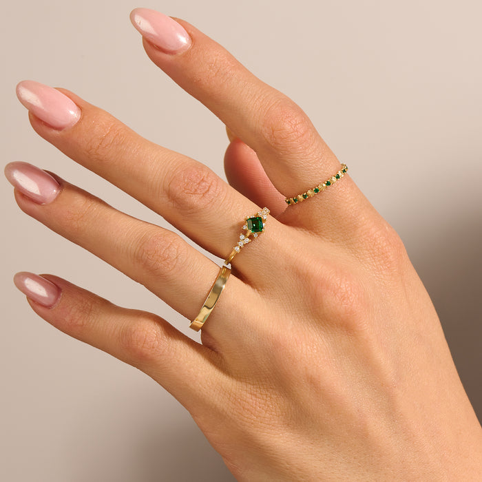 Women's 14k Real Gold 2mm Flat Wedding Band Ring