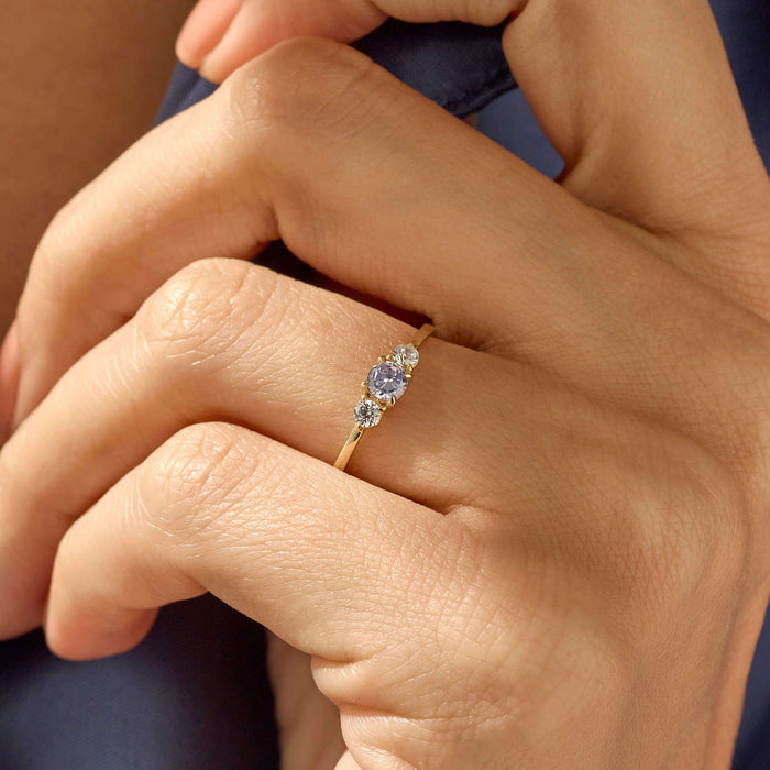 Dainty Crown Band Ring in 14k Solid Yellow Gold