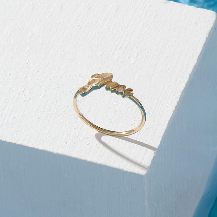 Women's Customizable Name Ring in 14k Real Gold