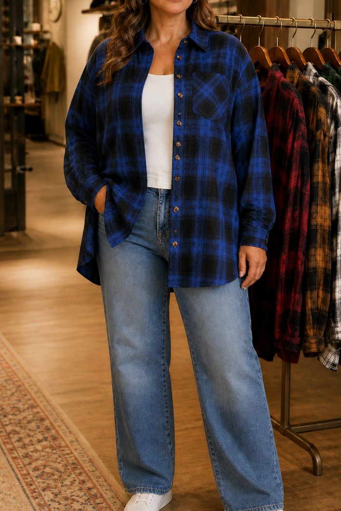 Blue-Black Plaid / M