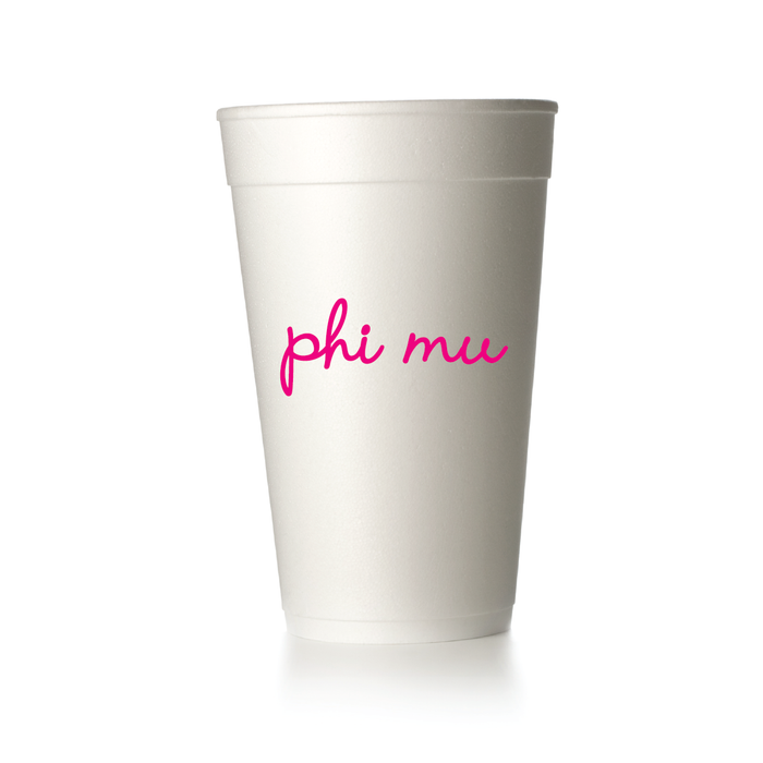 Phi Mu Wendy Script Cups