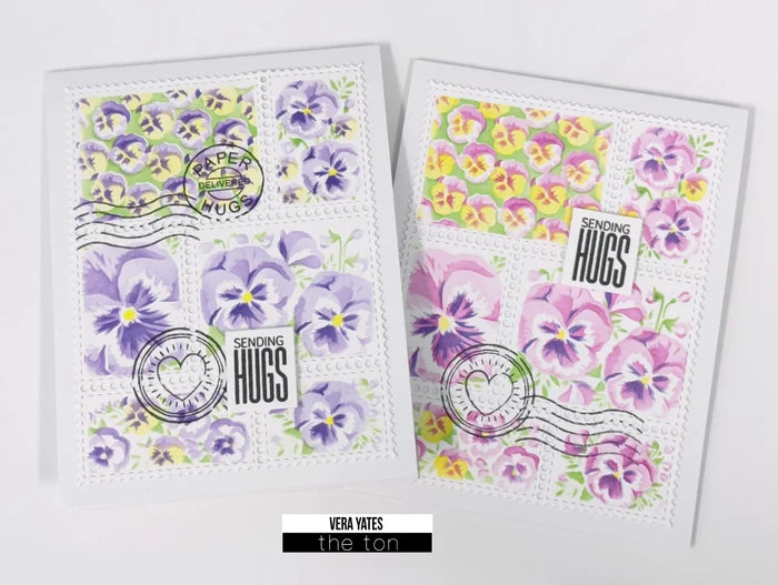 Postage: Pansies Layering Stencils