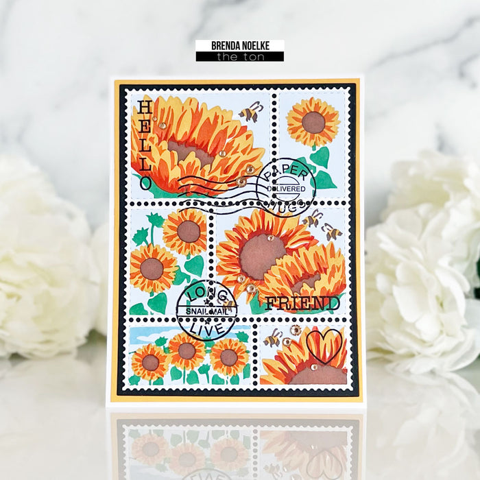 Postage: Sunflowers Layering Stencils