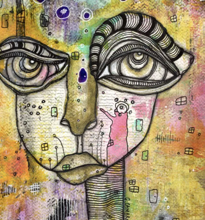 "Purple Moon" Fine Art Print on paper — detail view