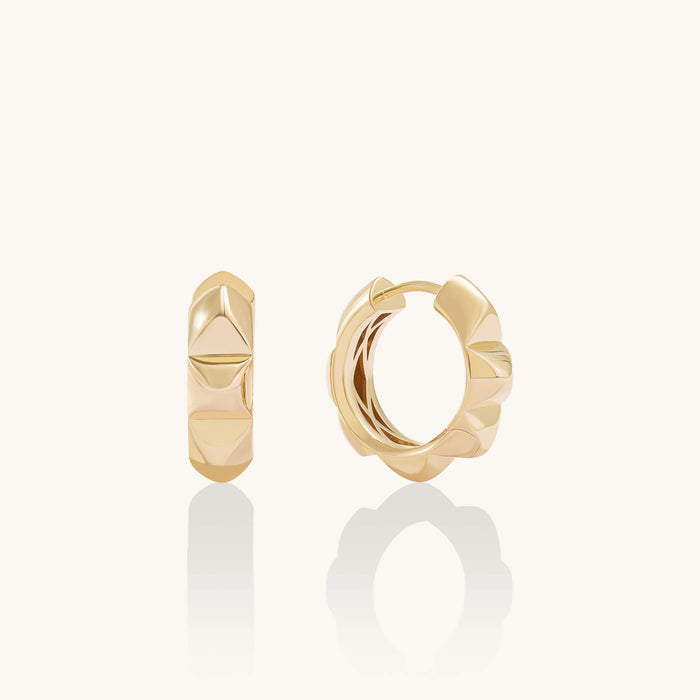 Pyramid Hoop Earrings in 24K Gold Vermeil