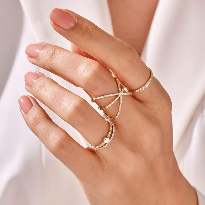 Stackable Signet Eternity Ring in 14k Real Gold