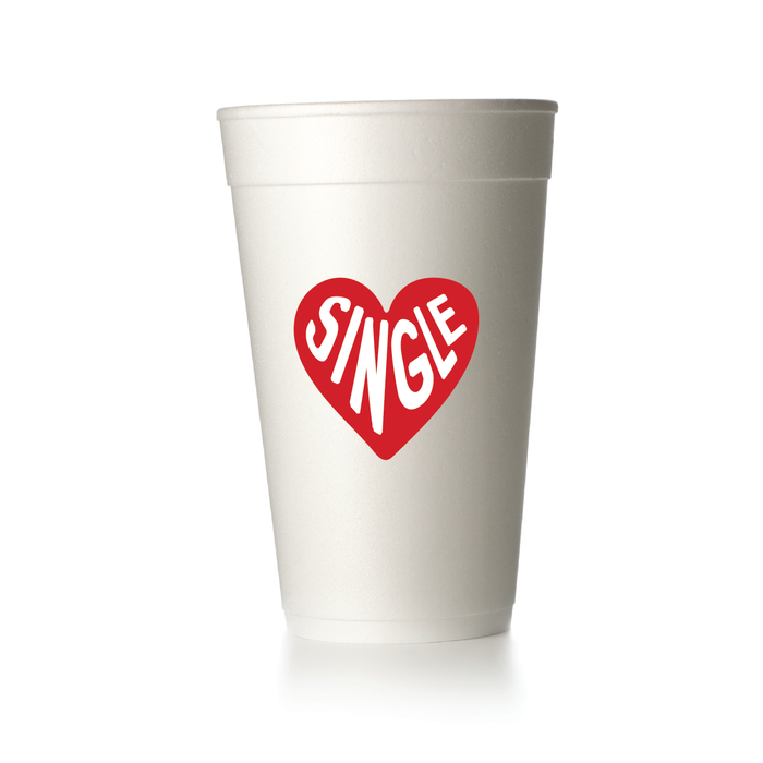 Single party cups for Valentine's Day parties