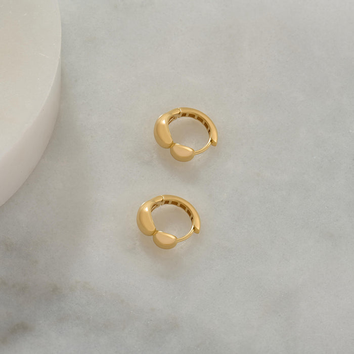 24K Vermeil Stacked Dome Huggies