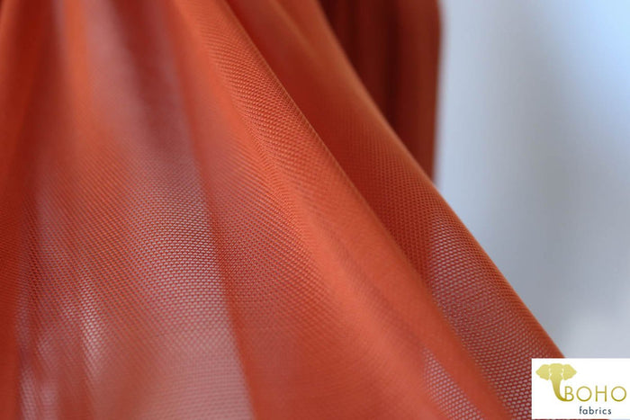 Stretch Mesh Solid in Rust. SM-119. - Boho Fabrics