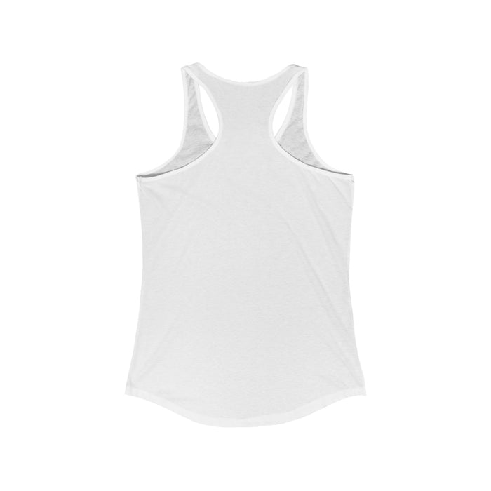 "Take a Leap" Women's Racerback Tank Original Coffee Stained Art by CCambrea — back view