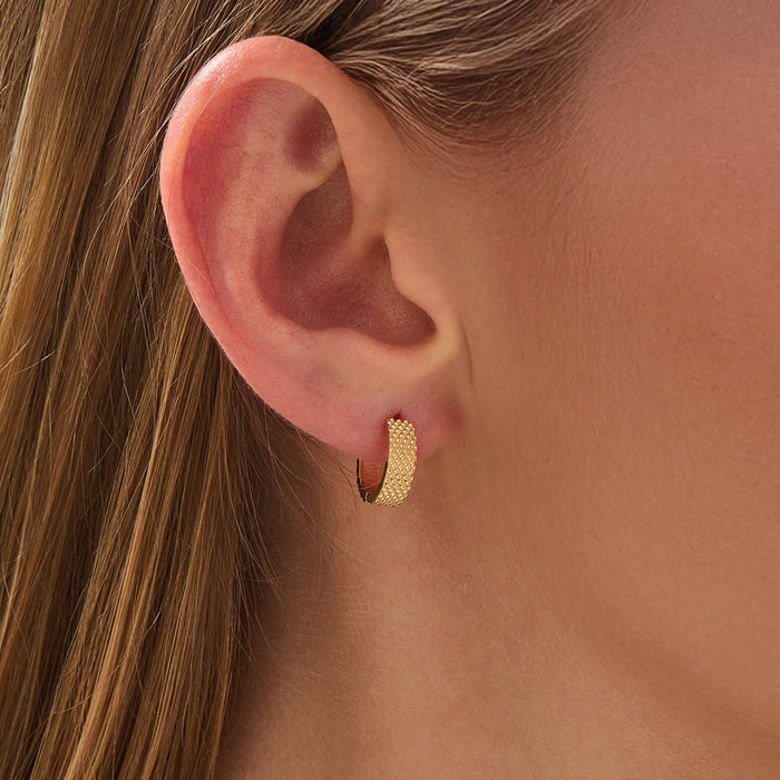 Women's 24K Vermeil Textured Hoops