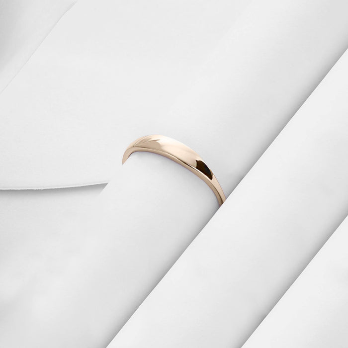14k Real Gold Tiny Signet Ring for Women