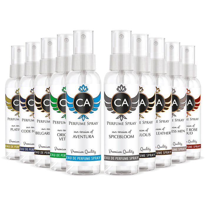 CA Perfume Top 10 Perfume Sprayer Men Set-2 - 2 Fl Oz/60 ml Eau de Parfum 50ml spray