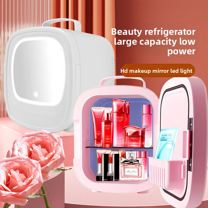 Velisse Beauty Portable Beauty Refrigerator — Mini Skincare Fridge with LED Mirror