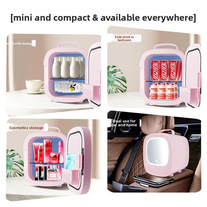 Velisse Beauty Portable Beauty Refrigerator — Mini Skincare Fridge with LED Mirror