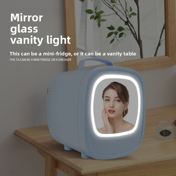 Velisse Beauty Portable Beauty Refrigerator — Mini Skincare Fridge with LED Mirror