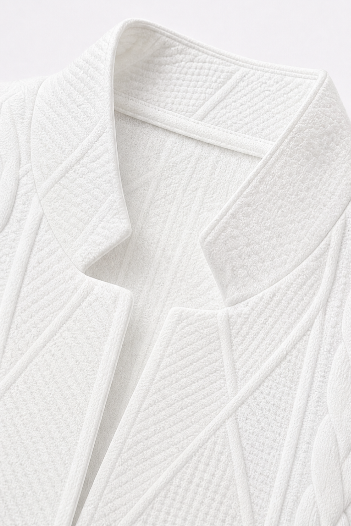 Wearbella – Textured Knit Stand-Collar Open-Front Blazer