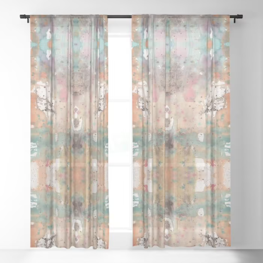 Window Curtains 'Boho Abstract' — close-up