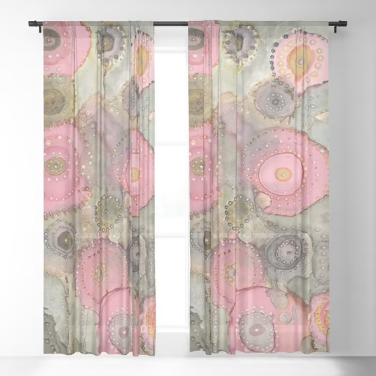 Window Curtains 'Pink Matter' — close-up