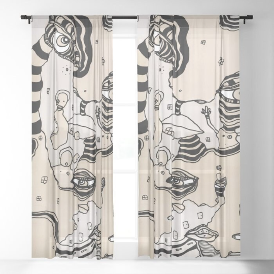 Window Curtains 'Stained 01' — close-up